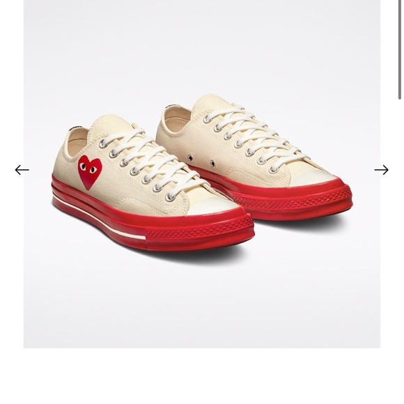 Converse x Comme des Garçons PLAY Chuck 70 Low Top NEW size 8W/ 6M - Picture 4 of 4